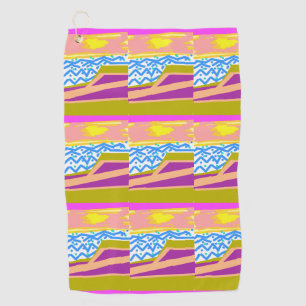 Serviette De Golf Vagues de yacht au coucher du soleil 