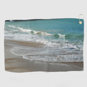 Serviette De Golf Vagues sur la plage bleu turquoise Océan