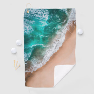 Serviette De Golf Vagues sur la plage de sable