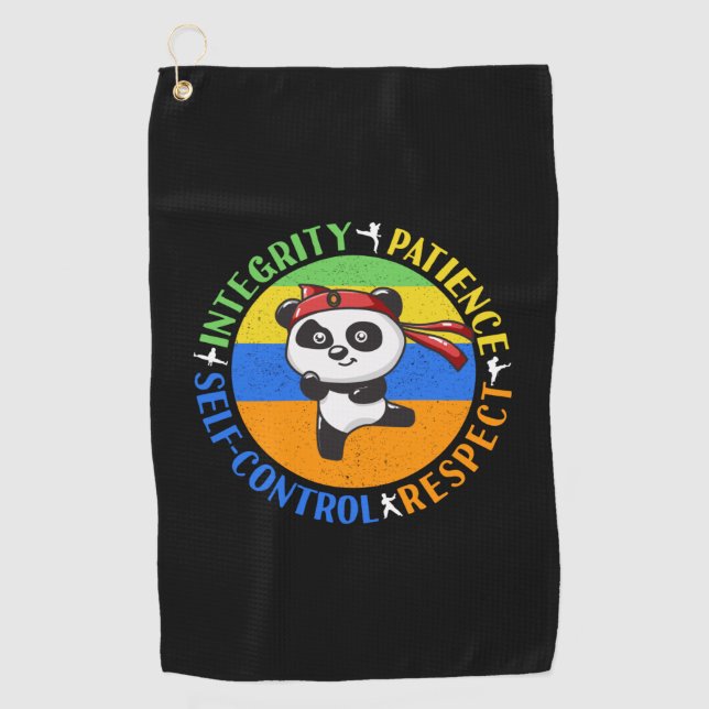 Serviette De Golf Valeurs des arts martiaux - Garçons Karate Mindset (Devant)