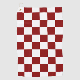 Serviette De Golf Vérificateur blanc rouge 
