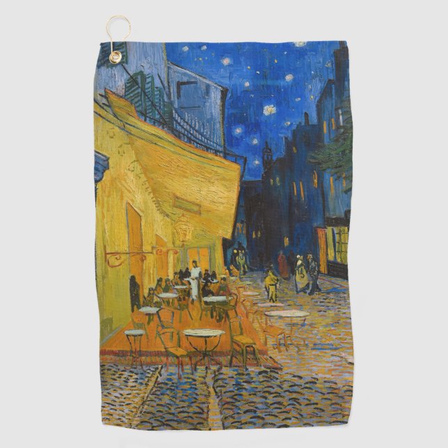 Serviette De Golf Vincent van Gogh - Café Terrasse en soirée (Devant)
