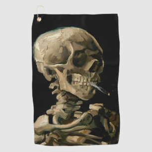 Serviette De Golf Vincent van Gogh - Crâne avec cigarette brûlante