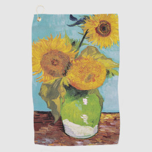 Serviette De Golf Vincent Van Gogh - Trois tournesols dans un vase