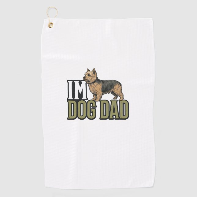 Serviette De Golf Vintage Dog Dad Terrier Engraving Shirt Design_1 (Devant)