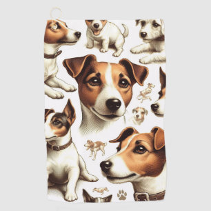 Serviette De Golf Vintage Jack Russell Terrier sans fil
