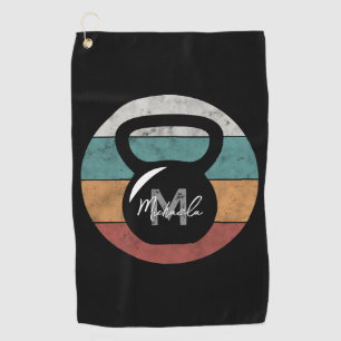 Serviette De Golf Vintage kettlebell personnalisé nom monographique 