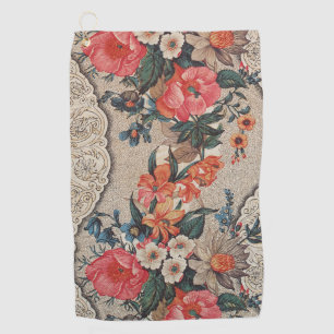 Serviette De Golf Vintage rouge orange blanc motif