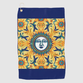 Serviette de golf Visage Soleil sicilien — Bordure