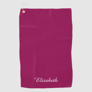 Serviette De Golf Viva Magenta Nom Modèle personnalisable Monogramme