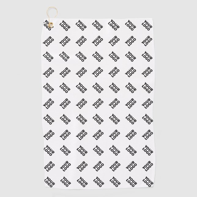 Serviette De Golf Votre logo | Motif répété de substitution simple (Devant)