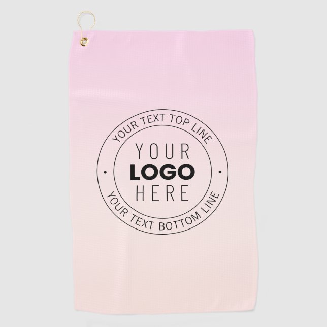 Serviette De Golf Votre logo téléchargé | Texte circulaire modifiabl (Devant)
