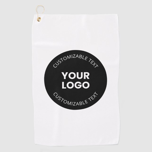 Serviette De Golf Votre propre logo d'entreprise téléchargé avec tex (Devant)