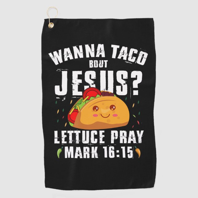 Serviette De Golf Wanna Taco Bout Jesus Cinco de Mayo Christian (Devant)