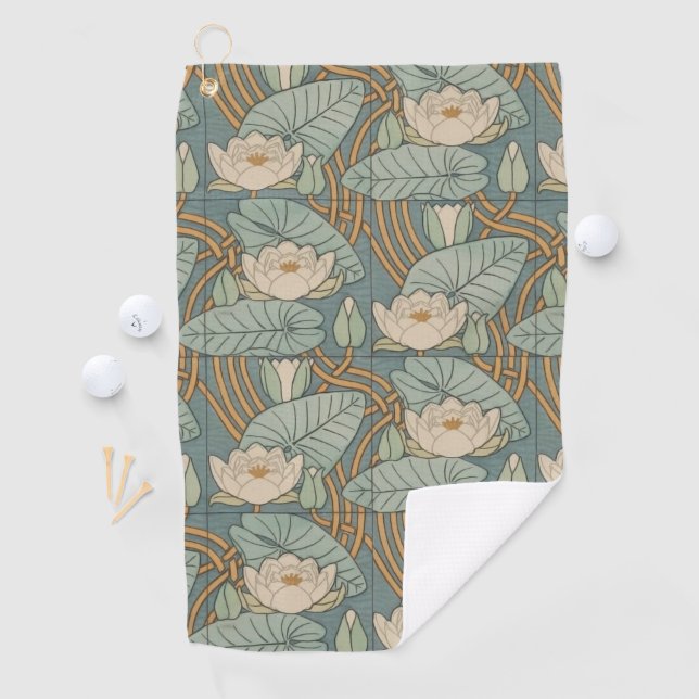 Serviette De Golf Water Lys Lily Art Nouveau Nature (En situation)