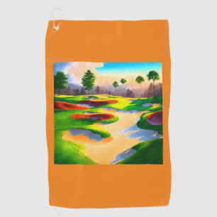 Serviette De Golf Watercolor Golf Course Utopia
