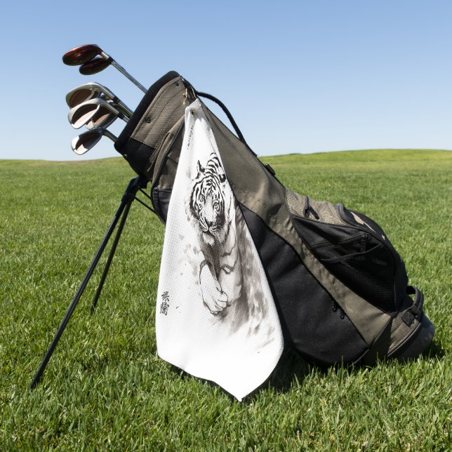 Serviette De Golf Whispers of the Wild : White Tiger Collection - (Vert)