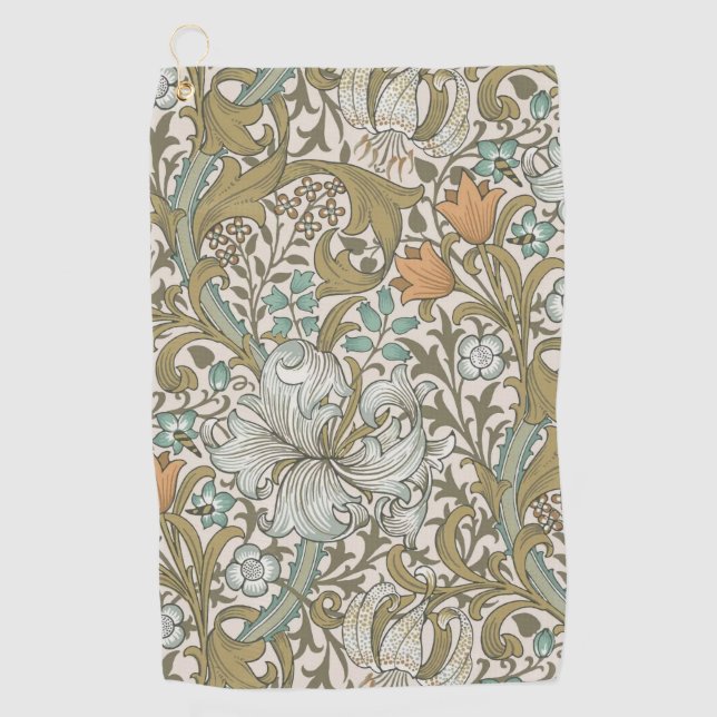 Serviette De Golf William Morris Golden Lily Blue Gold Classic (Devant)