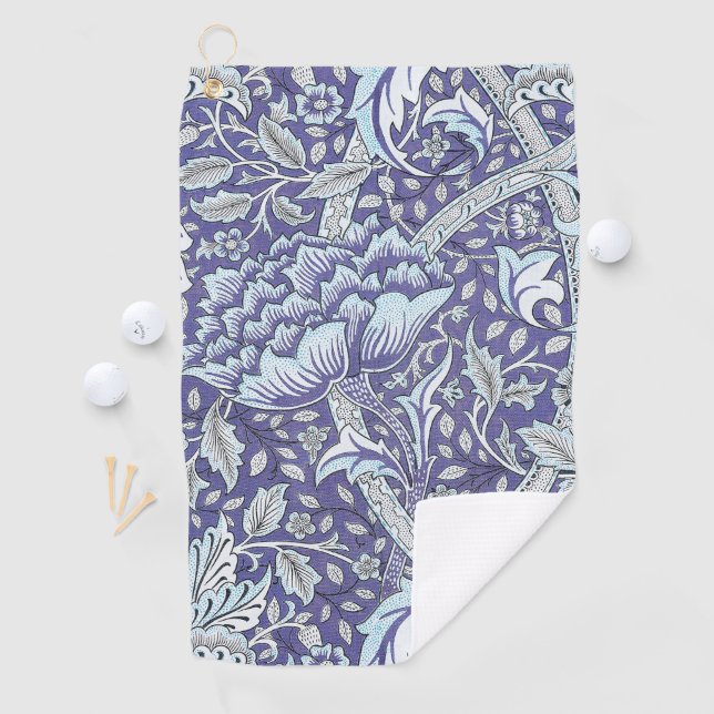 Serviette De Golf William Morris Windrush fleurs bleues (En situation)