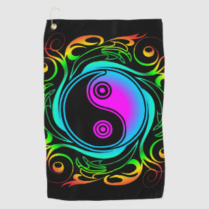 Serviette De Golf Yin Yang Psychedelic Rainbow Tattoo