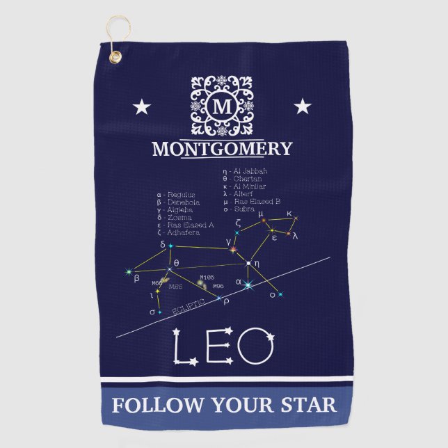 Serviette De Golf Zodiac Constellation Leo (Devant)