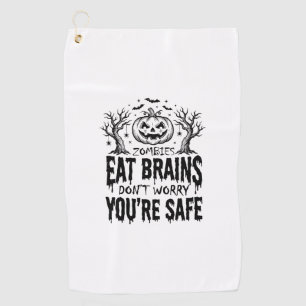 Serviette De Golf Zombies Mangent des Cerveaux Drôle Halloween Desig
