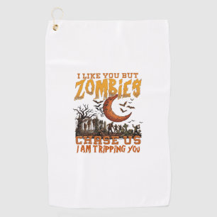 Serviette De Golf Zombies nous poursuivent Halloween Cimetière Crois