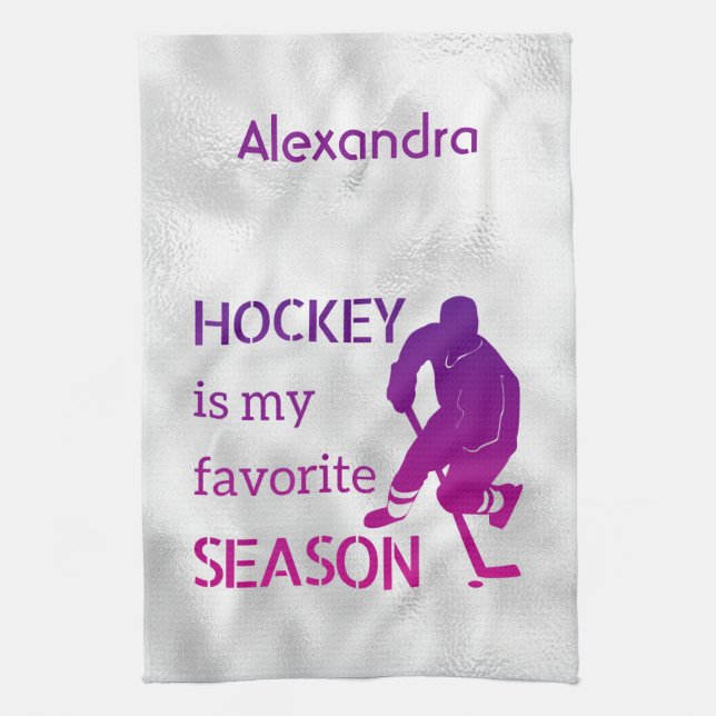Serviette de hockey sur glace Pré violet (Vertical)