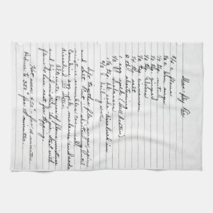 Serviette de la recette de la grand-maman
