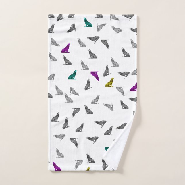Serviette de main de loups d'hurlement (Serviette à main)