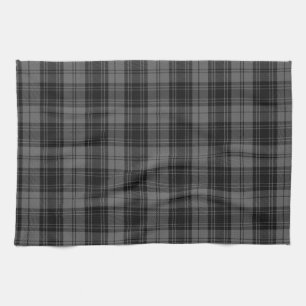Serviette de main grise de plaid de tartan de