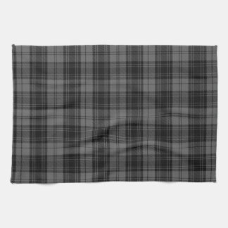 Serviette de main grise de plaid de tartan de