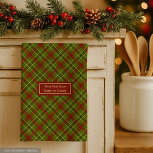 Serviette de main personnalisée à carreaux Tartan