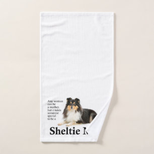 Serviette de main tricolore de maman de Sheltie