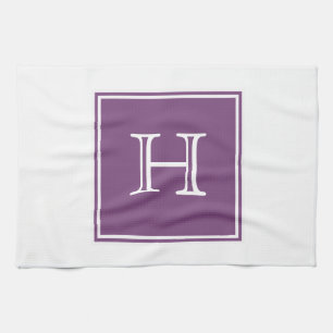 Serviette de monogramme Carré violet