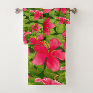 Serviette de Motif rose hawaïenne pour Hibiscus