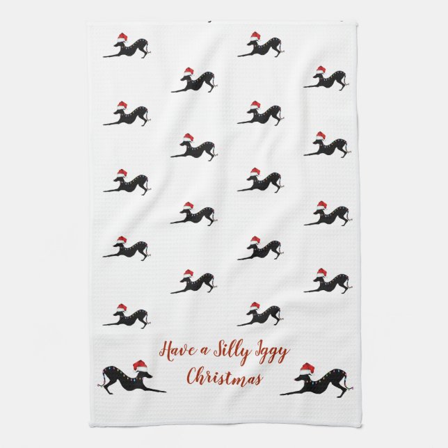 Serviette de Noël Italienne Greyhound, Serviette I (Vertical)