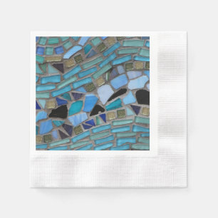 Serviette de papier de mosaïque en verre bleue de