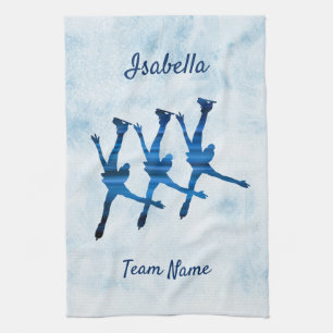 Serviette de patinage synchronisé bleu arabesque