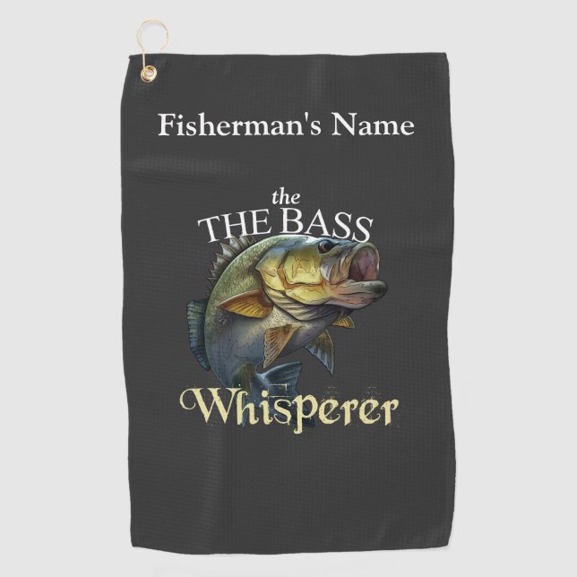 Serviette de pêche foncée Bass Whisperer personnal (Devant)