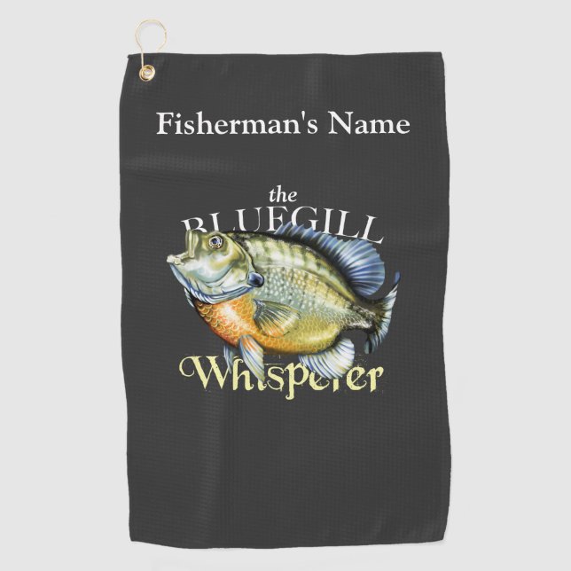 Serviette de pêche foncée personnalisée Bluegill W (Devant)