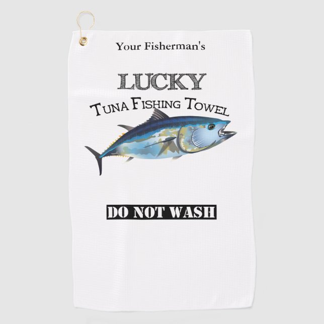 Serviette de pêche personnalisée Lucky Tuna (Devant)