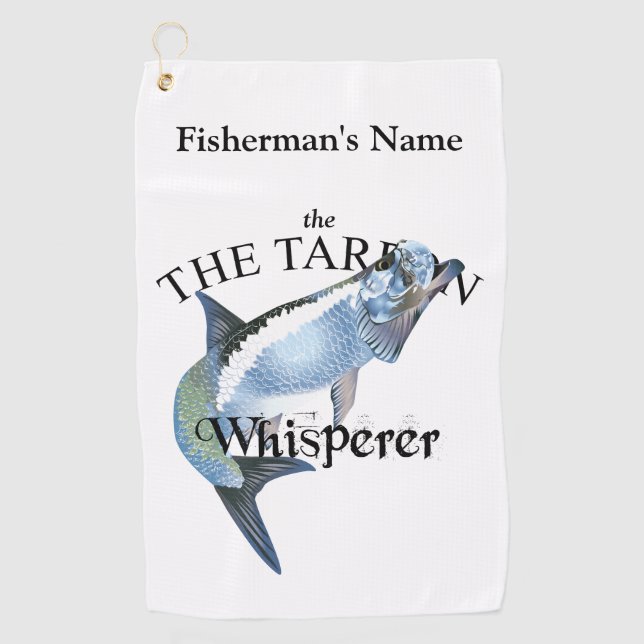 Serviette de pêche personnalisée Tarpon Whisperer (Devant)