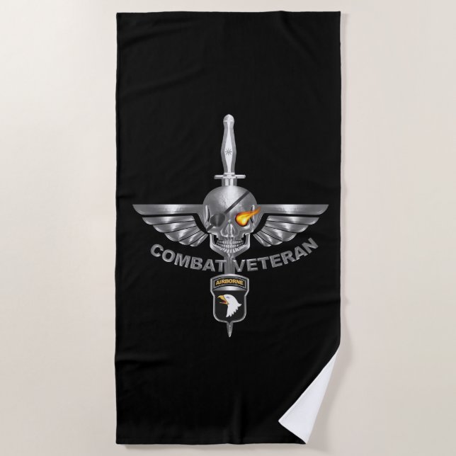 Serviette De Plage 101e division aéroportée Vétéran de combat (Devant)