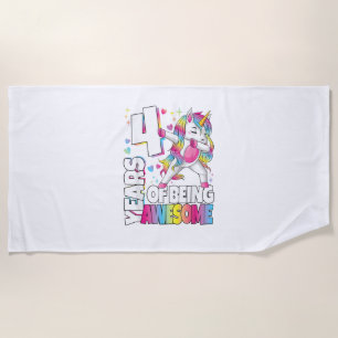 Serviette De Plage 4 Ans Unicorne 4 Ans D'Être génial 4ème B