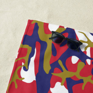 Serviette De Plage 4 juillet, Jour de l'Indépendance, Or de camouflag