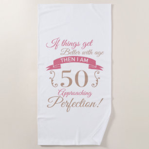 Serviette De Plage 50e anniversaire mieux avec l'âge