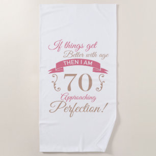 Serviette De Plage 70e anniversaire mieux avec l'âge