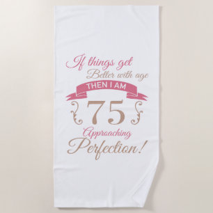 Serviette De Plage 75e anniversaire mieux avec l'âge