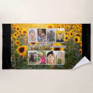 Serviette De Plage 8 Photo "Grand-parents font la vie grand"
